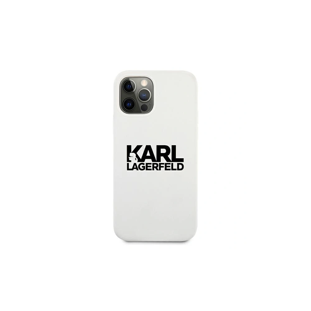 Etui Karl Lagerfeld KLHCP12MSLKLWH Apple iPhone 12/12 Pro Silicone Stack Logo biały/white