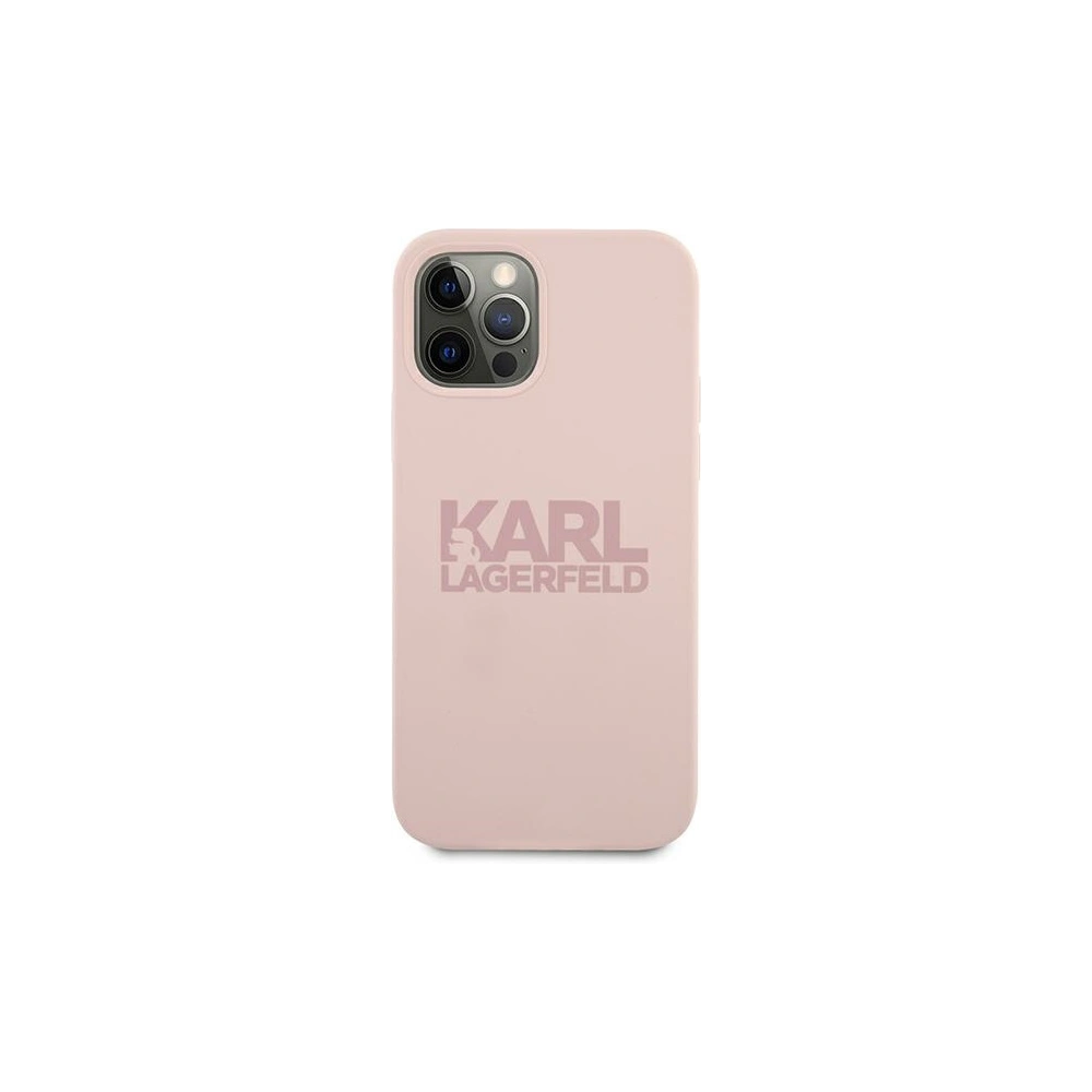 Etui Karl Lagerfeld KLHCP12MSTKLTLP Apple iPhone 12/12 Pro Silicone Stack Logo różowy/pink