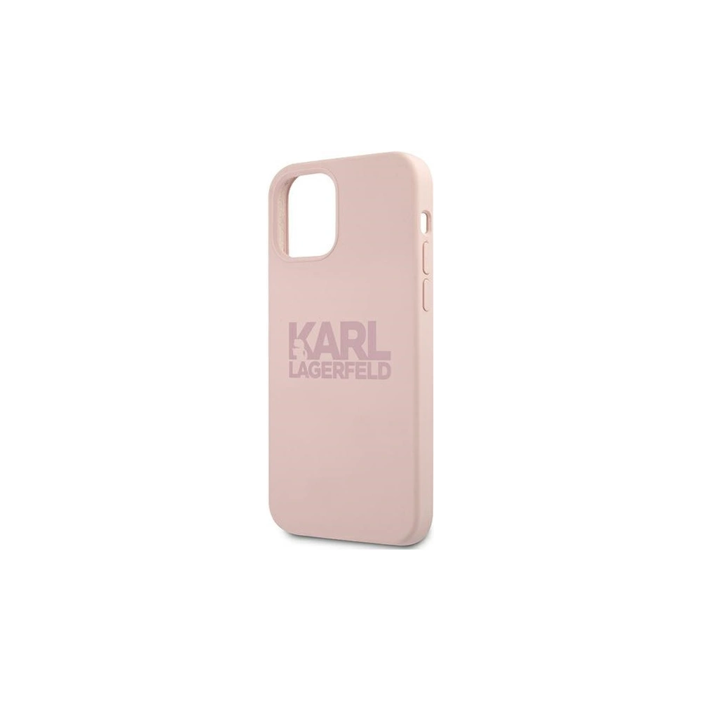 Etui Karl Lagerfeld KLHCP12MSTKLTLP Apple iPhone 12/12 Pro Silicone Stack Logo różowy/pink