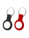 Silikonowe etui PURO ICON Case Apple AirTag (czarny i czerwony) [2 PACK]