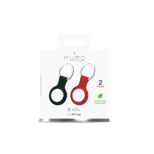 Kup Silikonowe etui PURO ICON Case Apple AirTag (czarny i czerwony) [2 PACK] - PUR421BLKRED - {ean13} - Sklep Home Screen