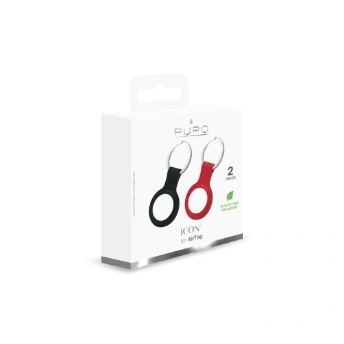 Kup Silikonowe etui PURO ICON Case Apple AirTag (czarny i czerwony) [2 PACK] - PUR421BLKRED - {ean13} - Sklep Home Screen