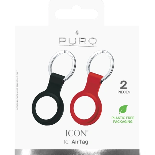 Kup Silikonowe etui PURO ICON Case Apple AirTag (czarny i czerwony) [2 PACK] - PUR421BLKRED - {ean13} - Sklep Home Screen