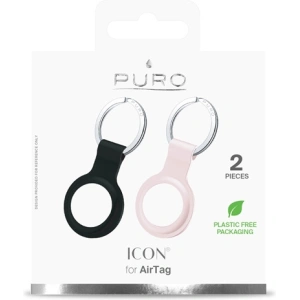 Kup Silikonowe etui PURO ICON Case Apple AirTag (czarny i piaskowy róż) [2 PACK] - PUR422BLKPNK - {ean13} - Sklep Home Screen