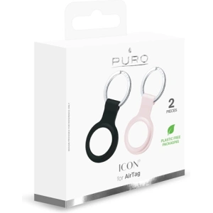 Kup Silikonowe etui PURO ICON Case Apple AirTag (czarny i piaskowy róż) [2 PACK] - PUR422BLKPNK - {ean13} - Sklep Home Screen