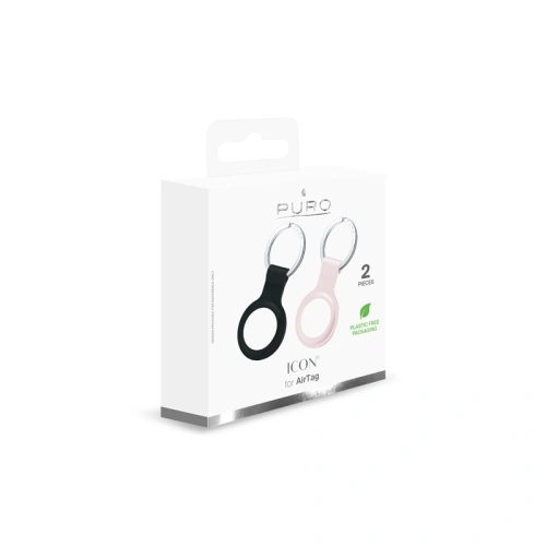 Kup Silikonowe etui PURO ICON Case Apple AirTag (czarny i piaskowy róż) [2 PACK] - PUR422BLKPNK - {ean13} - Sklep Home Screen