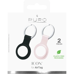 Kup Silikonowe etui PURO ICON Case Apple AirTag (czarny i piaskowy róż) [2 PACK] - PUR422BLKPNK - {ean13} - Sklep Home Screen