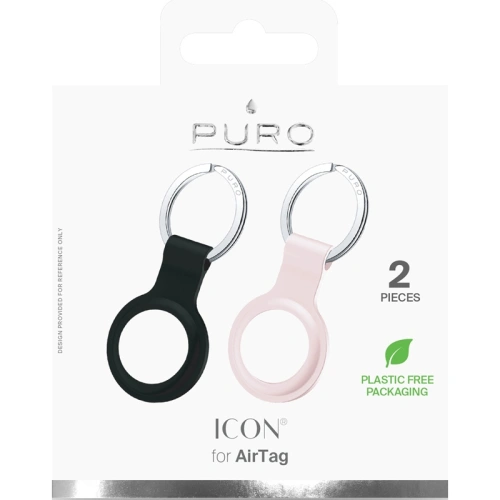 Kup Silikonowe etui PURO ICON Case Apple AirTag (czarny i piaskowy róż) [2 PACK] - PUR422BLKPNK - {ean13} - Sklep Home Screen