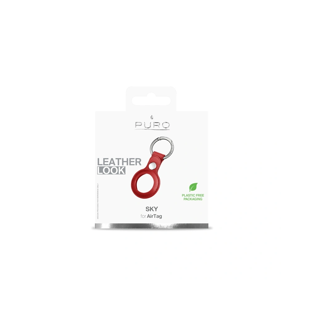Etui ze skóry ekologicznej PURO SKY Case Apple AirTag (czerwony)