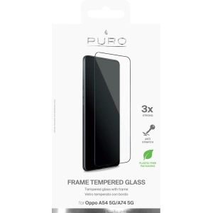 PURO Rahmen gehärtetes Glas Oppo A54 5G / A74 5G (schwarzer Rahmen)