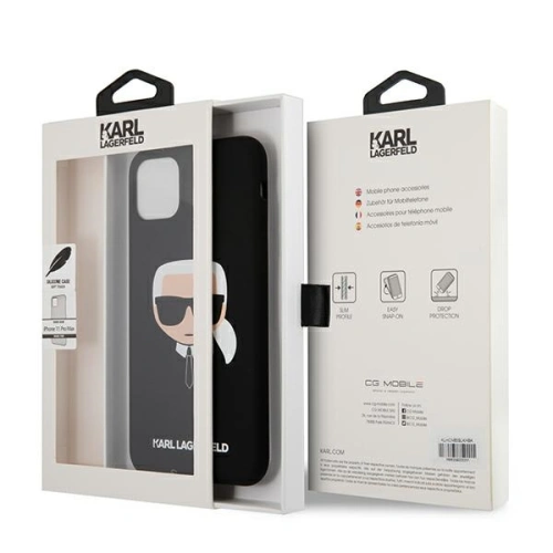 Kup Etui Karl Lagerfeld KLHCN65SLKHBK Apple iPhone 11 Pro Max czarny/black hardcase Silicone Karl`s Head - KLD496BLK - {ean13} - Sklep Home Screen