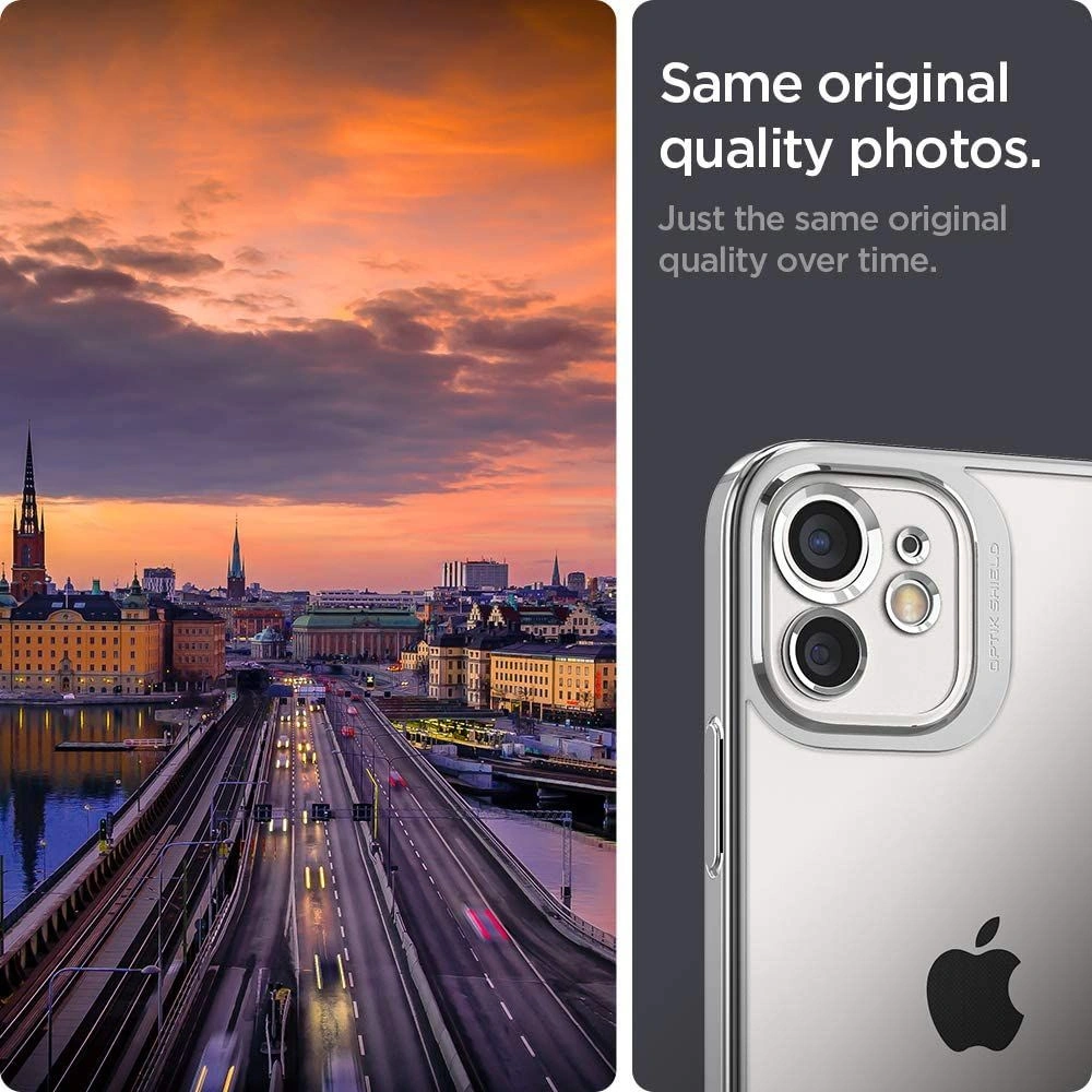 Etui Spigen Optik Crystal Apple iPhone 12 Chrome Silver