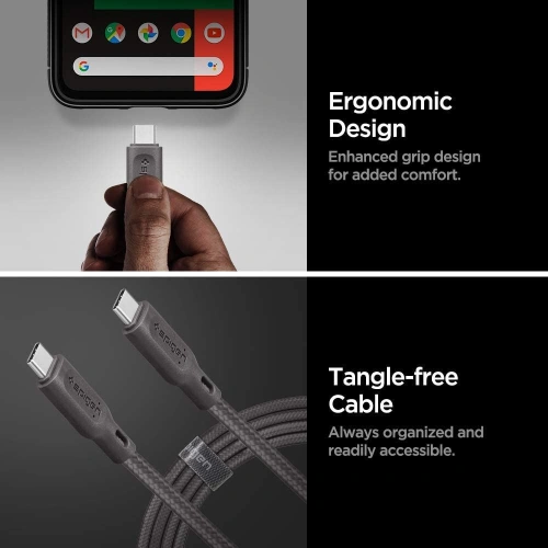 Kup Spigen USB-C Kabel Essential C11C1 PD 60W QC3.0 150cm Gunmetal - SPN1619GNM - {ean13} - Sklep Home Screen