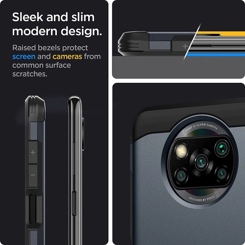 Kup Spigen Gehäuse Tough Armor Pocophone X3 Pro/X3 NFC Metall Schiefer - SPN1622MTL - {ean13} - Sklep Home Screen