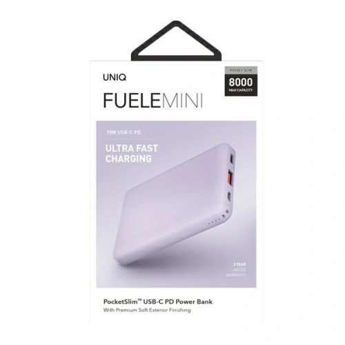 Kup UNIQ Powerbank Fuele mini 8000mAh USB-C 18W PD Gyors töltés levendula - UNIQ375LAV - {ean13} - Sklep Home Screen