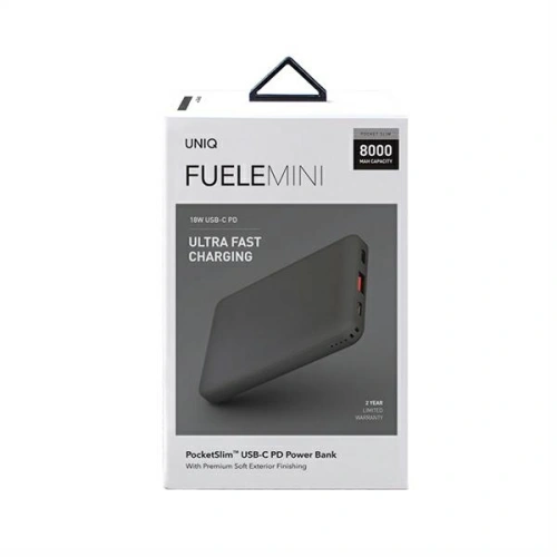 Kup Powerbank UNIQ Fuele mini 8000mAh USB-C 18W PD Încărcare rapidă gri - UNIQ376GRY - {ean13} - Sklep Home Screen