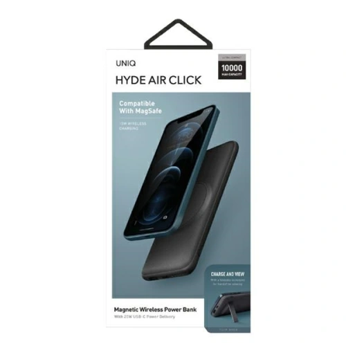 Buy UNIQ Powerbank Hyde Air Click 10000mAh USB-C 20W PD Fast Wireless charge dark grey - UNIQ377GRY - {ean13} - Home Screen Store Europe