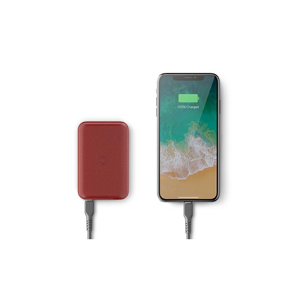 UNIQ Powerbank indukcyjny Hyde Air 10000mAh USB-C 18W PD Fast Wireless bordowy/maroon