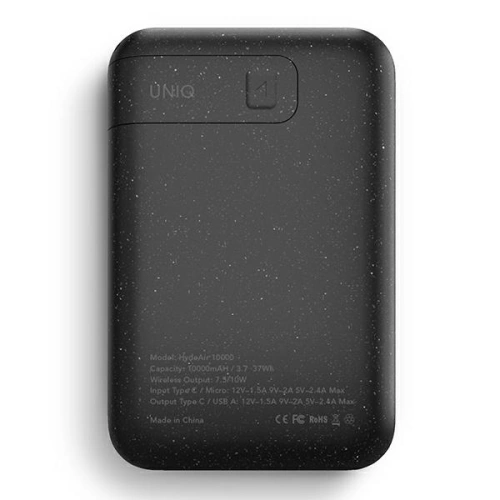 UNIQ Powerbank Hyde Air 10000mAh USB-C 18W PD Fast Wireless dark grey