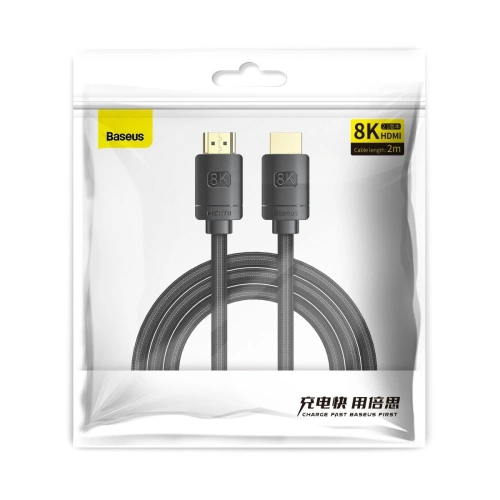 Kup HDMI 2.1 Baseus Magas Felbontású Sorozat, 8K 60Hz, 3D, HDR, 48Gbps, 2m (fekete) - BSU2691BLK - {ean13} - Sklep Home Screen