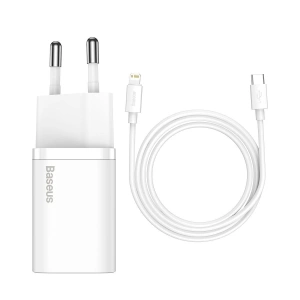 Buy Baseus Super Si Quick Charger 1C 20W with USB-C cable for Lightning 1m (white) - BSU2695WHT - {ean13} - Home Screen Store Europe