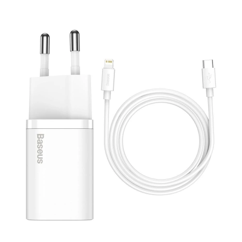 Kup Baseus Ladegerät Super Si Quick Charger 1C 20W mit USB-C zu Lightning 1m Kabel (weiß) - BSU2695WHT - {ean13} - Sklep Home Screen