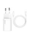 Încărcător de rețea Baseus Super Si Quick Charger 1C 20W cu cablu USB-C la Lightning de 1m (alb)