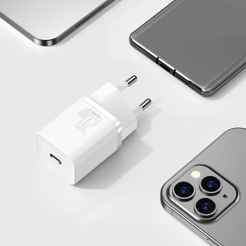 Kup Baseus Ladegerät Super Si Quick Charger 1C 20W mit USB-C zu Lightning 1m Kabel (weiß) - BSU2695WHT - {ean13} - Sklep Home Screen