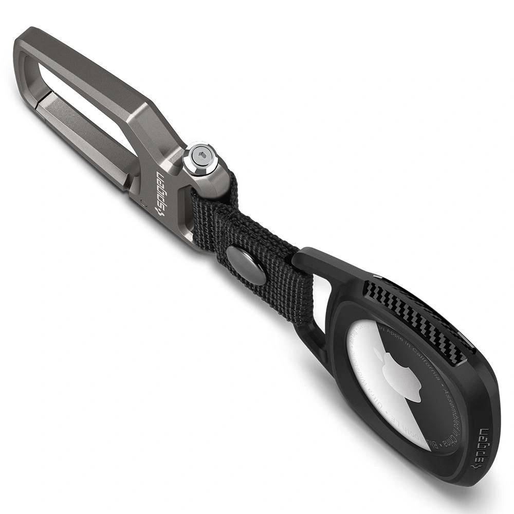 Silikonowe etui Spigen Rugged Armor Apple AirTag Matte Black