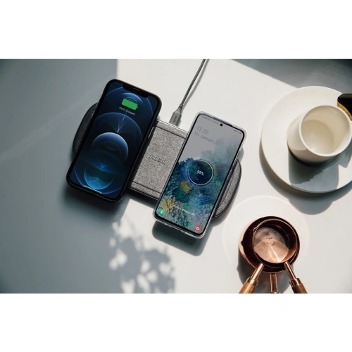 Kup Încărcător wireless inductiv dublu Moshi Sette Q Qi (Nordic Grey) - MOSH144GRY - {ean13} - Sklep Home Screen