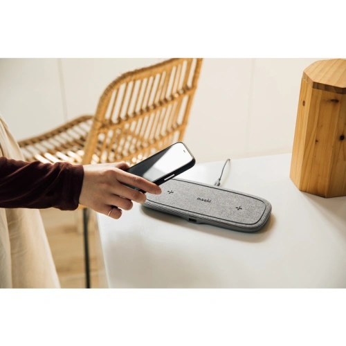 Buy Moshi Sette Q Dual Qi Wireless Charger (Nordic Gray) - MOSH144GRY - {ean13} - Home Screen Store Europe