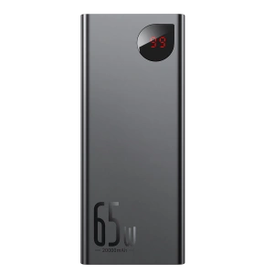PowerBank Baseus Adaman Metal 20000mAh, PD, QC 3.0, 65W, 2xUSB + USB-C + micro USB, (czarny)