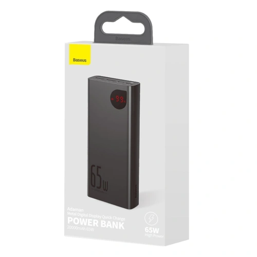 Kup PowerBank Baseus Adaman Metal 20000mAh, PD, QC 3.0, 65W, 2xUSB + USB-C + micro USB, (černý) - BSU2696BLK - {ean13} - Sklep Home Screen
