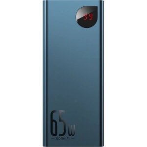 PowerBank Baseus Adaman Metal 20000mAh, PD, QC 3.0, 65W, 2xUSB + USB-C + micro USB, (niebieski)