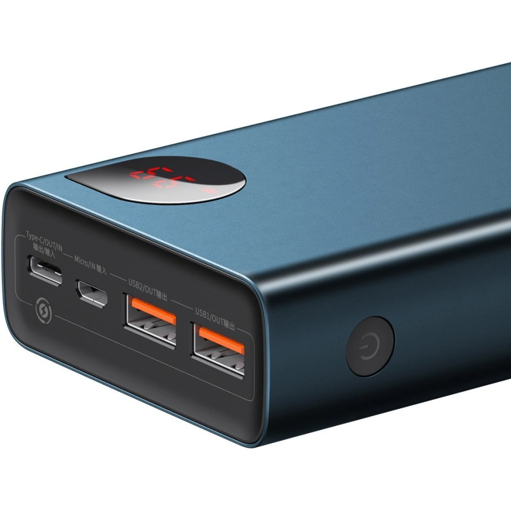 PowerBank Baseus Adaman Metal 20000mAh, PD, QC 3.0, 65W, 2xUSB + USB-C + micro USB, (niebieski)