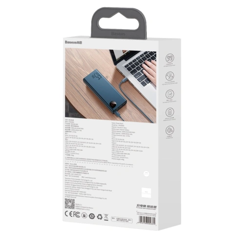Kup PowerBank Baseus Adaman Metal 20000mAh, PD, QC 3.0, 65W, 2xUSB + USB-C + micro USB, (modrý) - BSU2697BLU - {ean13} - Sklep Home Screen
