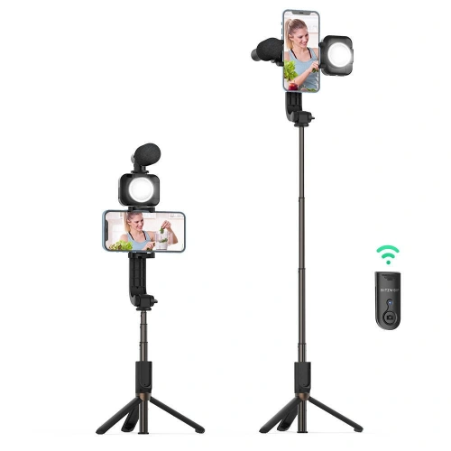 Kup Stativ / tripod / Selfie stick BlitzWolf BW-BS15 se světlem a mikrofonem - BLZ378 - {ean13} - Sklep Home Screen