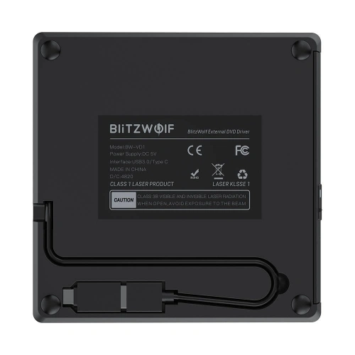 Buy BlitzWolf BW-VD1, USB 3.0 / USB-C External Burner CD / DVD - BLZ379 - {ean13} - Home Screen Store Europe