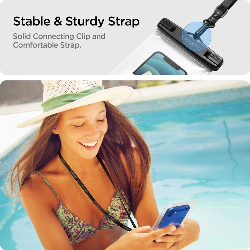 Uniwersalne wodoszczelne etui Spigen A601 Universal Waterproof Case Crystal Clear [2 PACK]