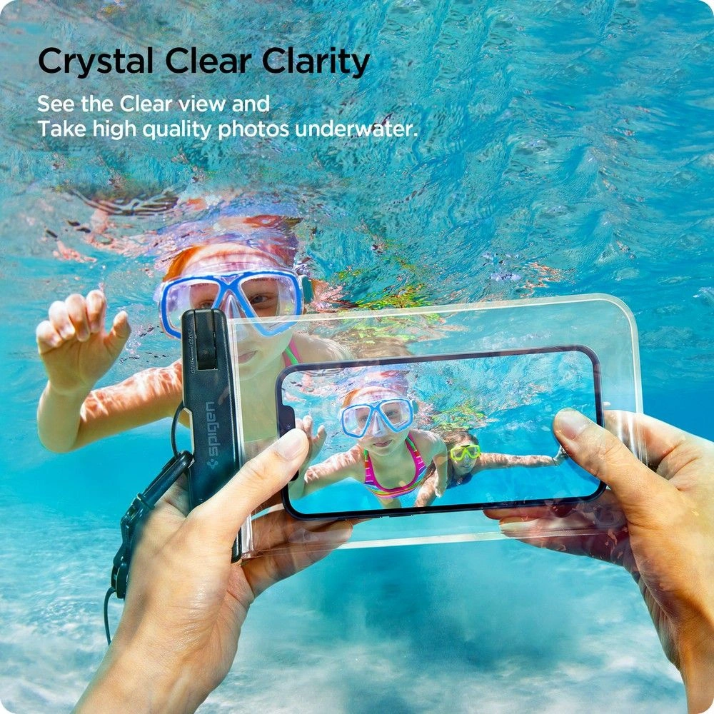 Uniwersalne wodoszczelne etui Spigen A601 Universal Waterproof Case Crystal Clear [2 PACK]