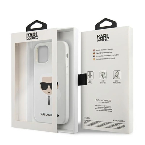 Kup Etui Karl Lagerfeld KLHCP12MSLKHWH Apple iPhone 12/12 Pro alb/white hardcase Silicone Karl`s Head - KLD507WHT - {ean13} - Sklep Home Screen
