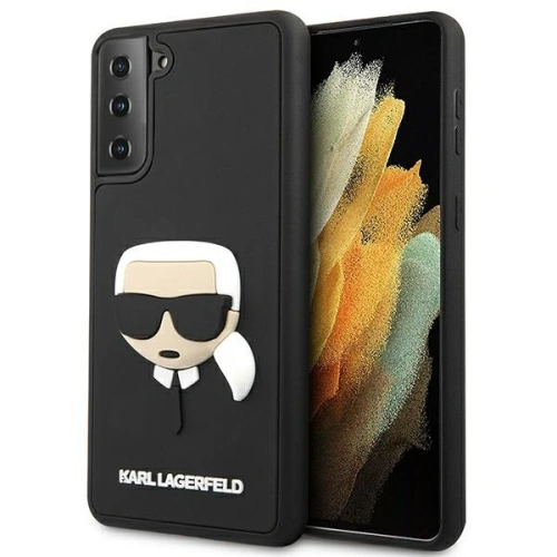 Kup Karl Lagerfeld Samsung Case KLHCS21MKH3DBK Galaxy S21+ Plus schwarz/schwarzes Hartschalengehäuse 3D Rubber Karl`s Head - KLD509BLK - {ean13} - Sklep Home Screen