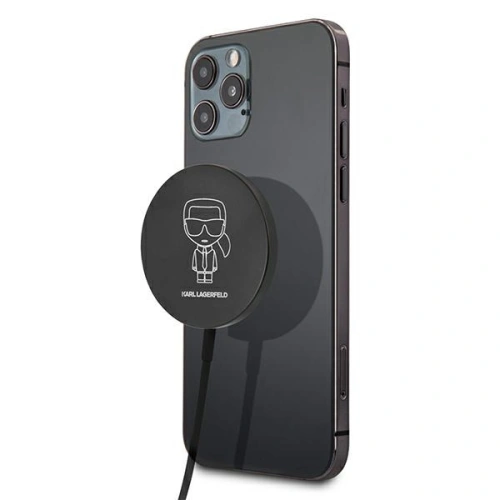 Kup Bezdrátová indukční nabíječka Karl Lagerfeld KLCBMSIKBK 15W MagSafe - KLD511 - {ean13} - Sklep Home Screen