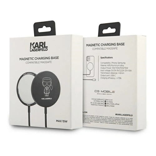 Buy Karl Lagerfeld Wireless Charger KLCBMSIKBK 15W MagSafe - KLD511 - {ean13} - Home Screen Store Europe