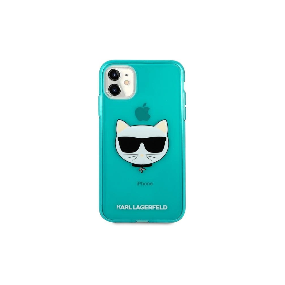 Etui Karl Lagerfeld KLHCN61CHTRB Apple iPhone 11 niebieski/blue hardcase Glitter Choupette Fluo