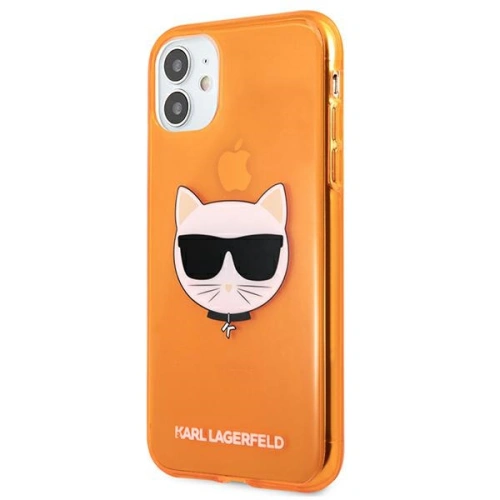 Kup Etui Karl Lagerfeld KLHCN61CHTRO Apple iPhone 11 pomarańczowy/orange hardcase Glitter Choupette Fluo - KLD513ORG - {ean13} - Sklep Home Screen