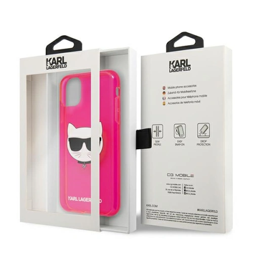 Kup Etui Karl Lagerfeld KLHCN61CHTRP Apple iPhone 11 rózsaszín/pink hardcase Glitter Choupette Fluo - KLD514PNK - {ean13} - Sklep Home Screen