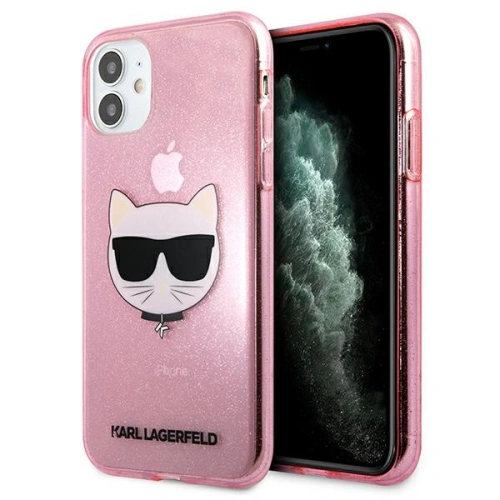 Kup Karl Lagerfeld Apple Tasche KLHCN61CHTUGLP iPhone 11 rosa/rosa Hartschalenetui Glitter Choupette - KLD516PNK - {ean13} - Sklep Home Screen