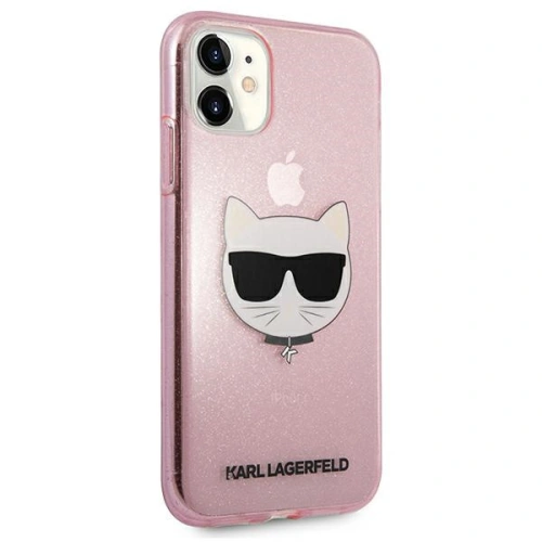 Kup Karl Lagerfeld Apple Tasche KLHCN61CHTUGLP iPhone 11 rosa/rosa Hartschalenetui Glitter Choupette - KLD516PNK - {ean13} - Sklep Home Screen