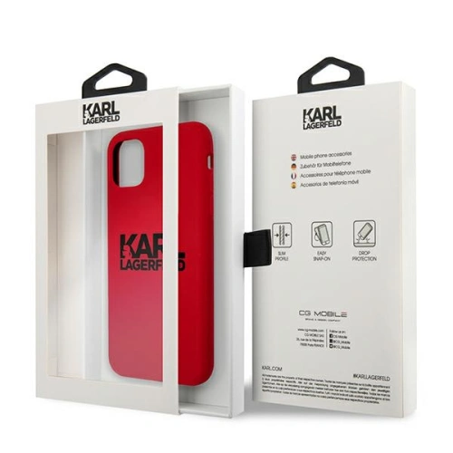 Kup Etui Karl Lagerfeld KLHCN61SLKLRE Apple iPhone 11 Szilikon Stack Logo piros/red - KLD519RED - {ean13} - Sklep Home Screen
